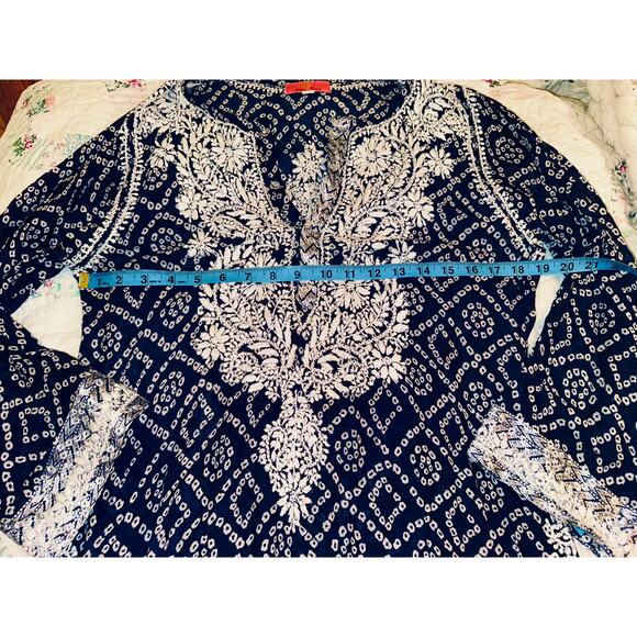 ALKA VERA HEAVILY EMBROIDERED BLOCK PRINT BOHO TUNIC OR MINIDRESS BOHO - Picture 5 of 6